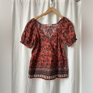 NEW with tags Madewell Red Floral Blouse